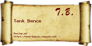 Tenk Bence névjegykártya