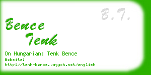 bence tenk business card
